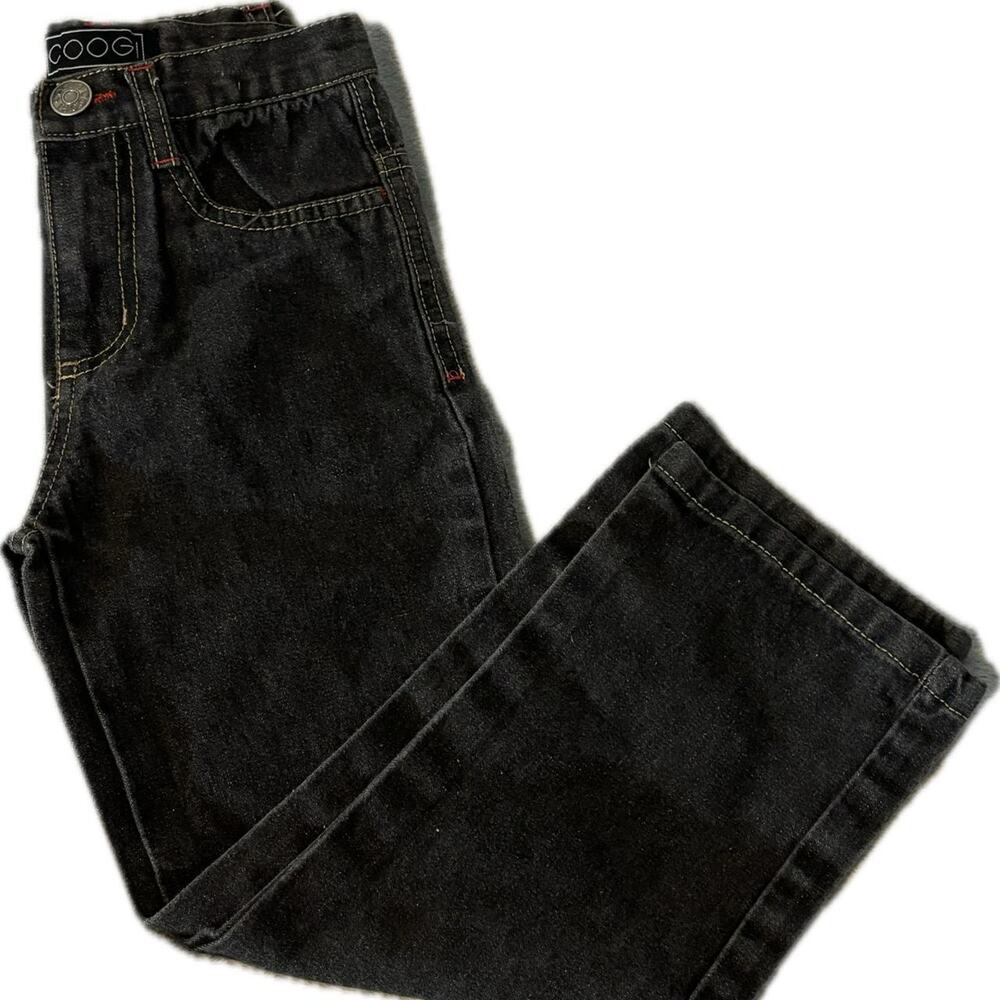 Coogi Kids Jeans VINTAGE Y2K Girls Grey Denim Straight Fit Embroidered Size 5